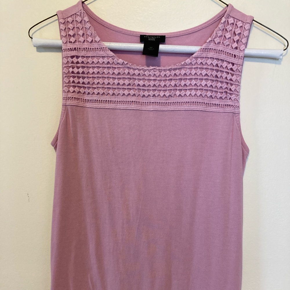 Pink tank top.